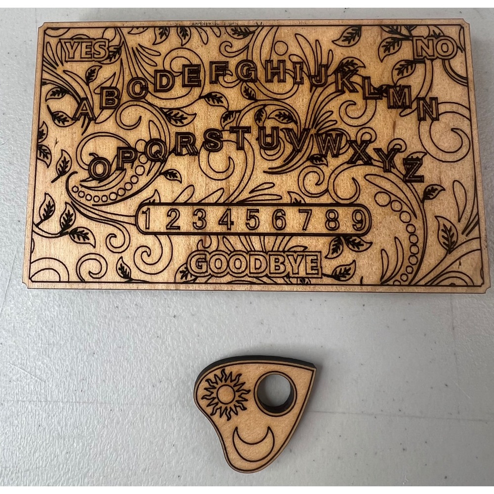 NEW J DREW Paisley Mini Travel Ouija Board Wood Hand Carved Limited 4/40